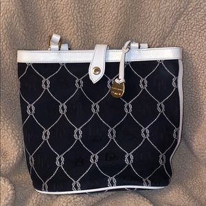 Dooney and Bourke black and white rope bag